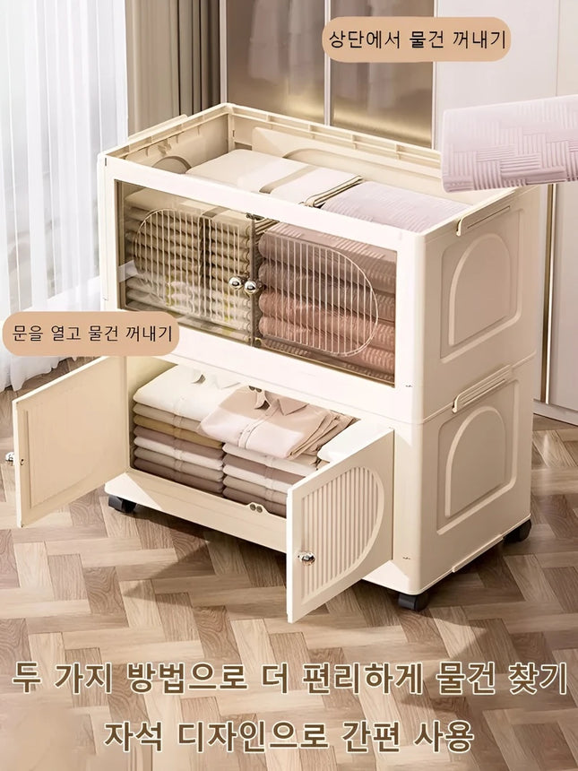Household Foldable Storage Cabinet Multi-Layer Storage Cabinet Snack Toy Storage Cabinet Free Installation Movable Folding