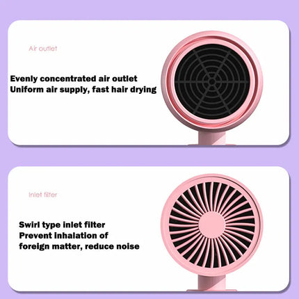 Hairdryer 750W with Carrying Bag Hot Air Anion Hair Care for Home Travel Hair Dryer