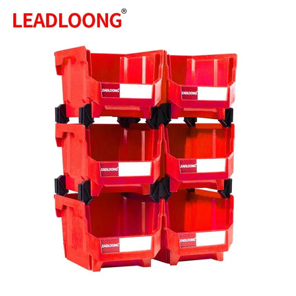LEADLOONG V5 Combinable Storage Box 6pcs 10.8*8.4*7in/27.6*21.3*18cm Adjustable Bin Suitable For Warehouse School Garage Office