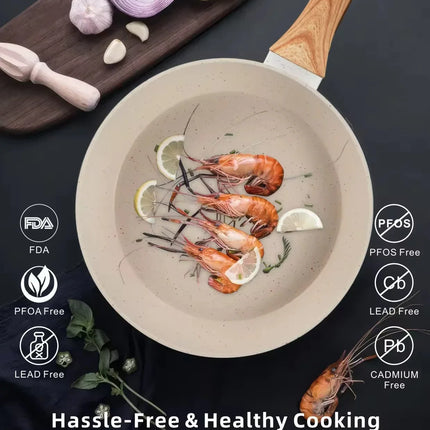 21-piece Aluminum Pots Set Non-Stick Cookware White Granite Induction Cooking Set