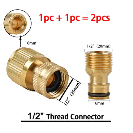1Sets Garden Hose Quick Connect Water Hose Fitting, 3/4 Inch 1/2 Inch Brass BSP Female