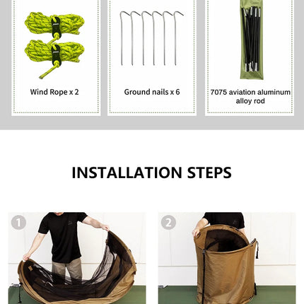 Camping Tent For Single Person Lightweight Nylon Tent Tactical Shelter With Mosquito Net Anti-Mosquito Waterproof Field