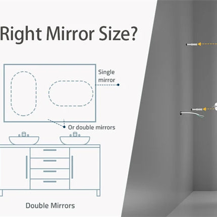 Oval LED Bathroom Mirror 500x1000mm Wall Vanity Mirror with Anti-fog 3 Colors Dimmable Lighting Smart Switch Memory Function