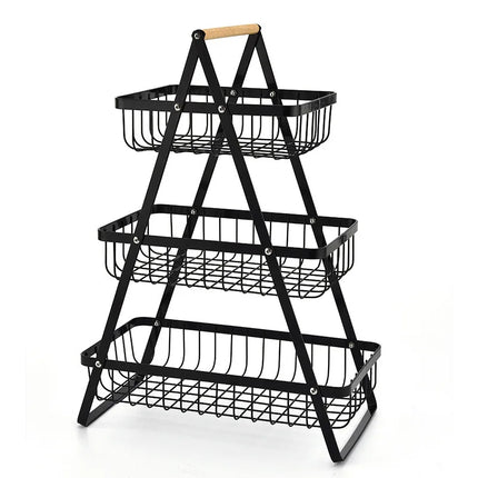 3 Tier Countertop Fruit Basket,Portable Fruit Bowle Basket Kitchen Organizer Storage & Dining Room Fruits Vegetable Bread Snacks