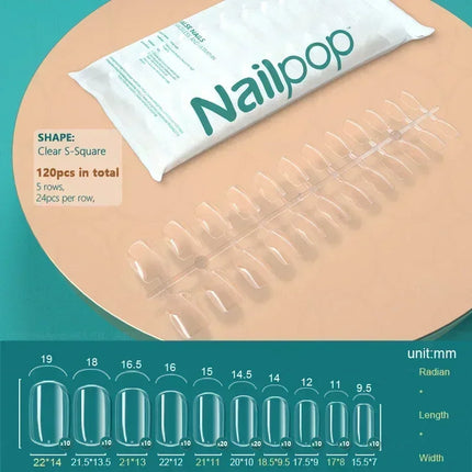 NAILPOP 120pcs Fake Nails Full Cover Press on Nails Coffin Soft Gel American