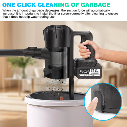 Vacuum 550W 45KPA｜2 Batteries｜LED Displa Self-Standing｜Pet Hair/Carpet/Hard Floor (Black)