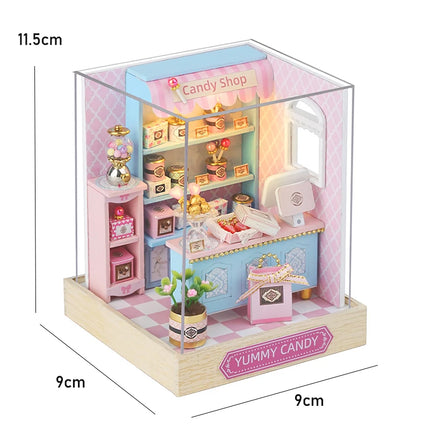 Wooden Mini Doll House 3D Puzzle Small House Kit Assembly Model Building Model Toy