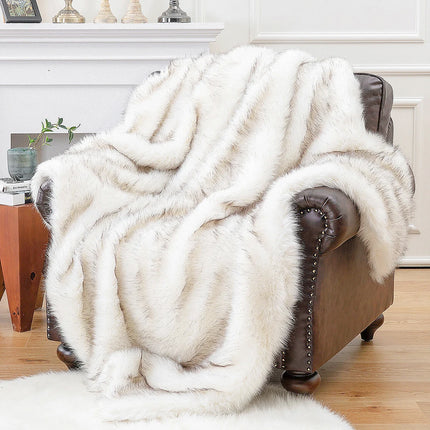 Blanket Plaid Throw for Sofa Luxury Fox Fur Throw Blanket Winter Warm Fluffy Soft Blankets