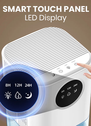 Portable Dehumidifier With 35 Ounces Capacity, Silent Operation, With Romantic Colorful Lights, Timer Switch