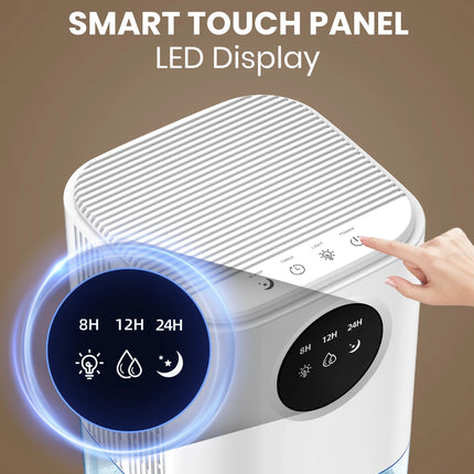 Portable Dehumidifier With 35 Ounces Capacity, Silent Operation, With Romantic Colorful Lights, Timer Switch