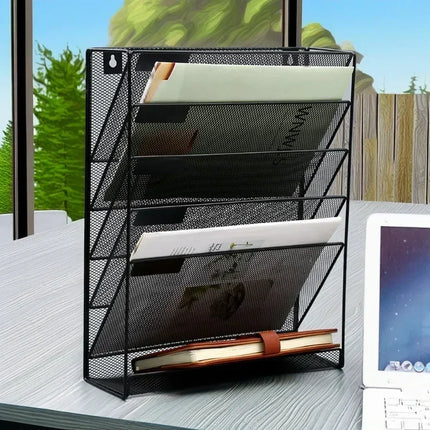 Versatile A4 Wall-Mounted File Box & Magazine Rack - Stylish Bookshelf for Home & Office Storage