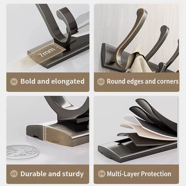 YUNJIEYA Black/Gun Grey Bathroom Door Hooks Clothes Hook Hanger Shelf Organizer Storage Shelf Wall Rack Kitchen Accessories