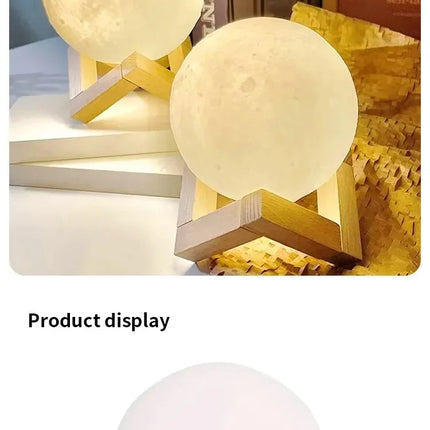 1 LED Moon Light Galaxy Light, DIY Moon Night Light, Girl, Boy, Child, Woman Birthday Gift, Bedroom Decoration (Warm Light)