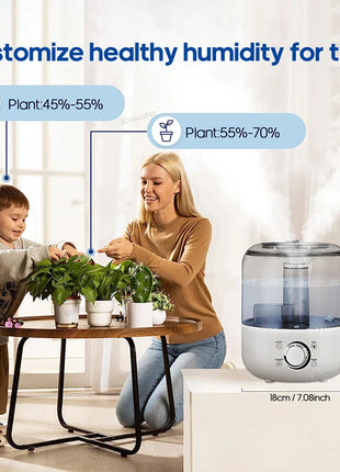 KINSCOTER 3L Air Humidifier Professional Large Capacity Home Humidifier Plant Mist Aroma Diffuser with Remote Control Timer