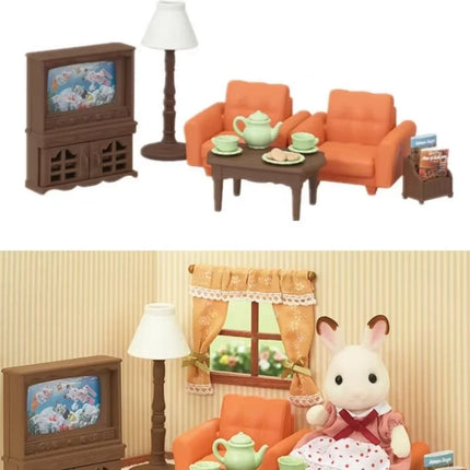 Families Play House Toy Set Anime Girl Toy Family Figurine Room Decoration Ornaments Birthday Gift Toys