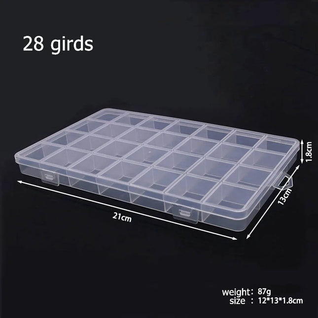 6-32 Compartments Plastic Storage Box Organizer Jewelry Container with Dividers for Beads Art DIY Crafts Sewing Jewelry Supplies