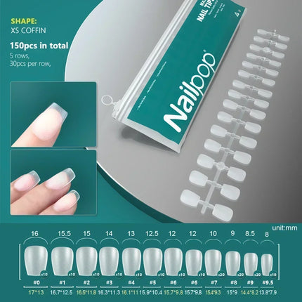 NAILPOP 120pcs Fake Nails Full Cover Press on Nails Coffin Soft Gel American