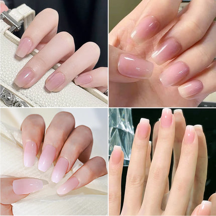 120pcs Pink Ombre Medium Coffin Press On Nails