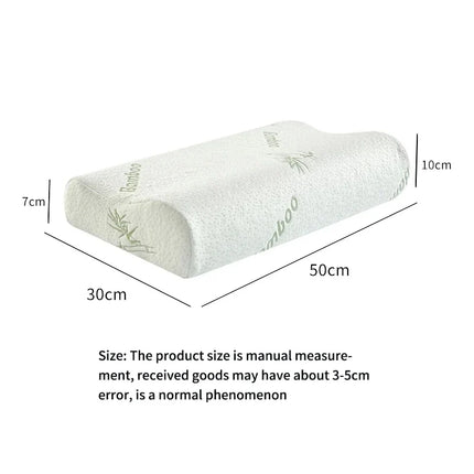 50*30cm Bamboo Fiber Pillow Slow Rebound Health Care Memory Foam Pillow Memory Foam Pillow Orthopedic Pillows Support NeckRelief