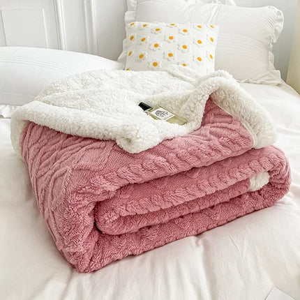 Winter Blankets Soft Plaid Warm Fleece for Adults Kids Solid Sofa Bed Cover Duvet Plush Throw Bedspread for Home Beds Couch