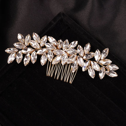 Crystal Rhinestone Hair Combs Rose Gold Silver Color Headpiece For Bride Women Wedding Hair Accessories Head Jewelry