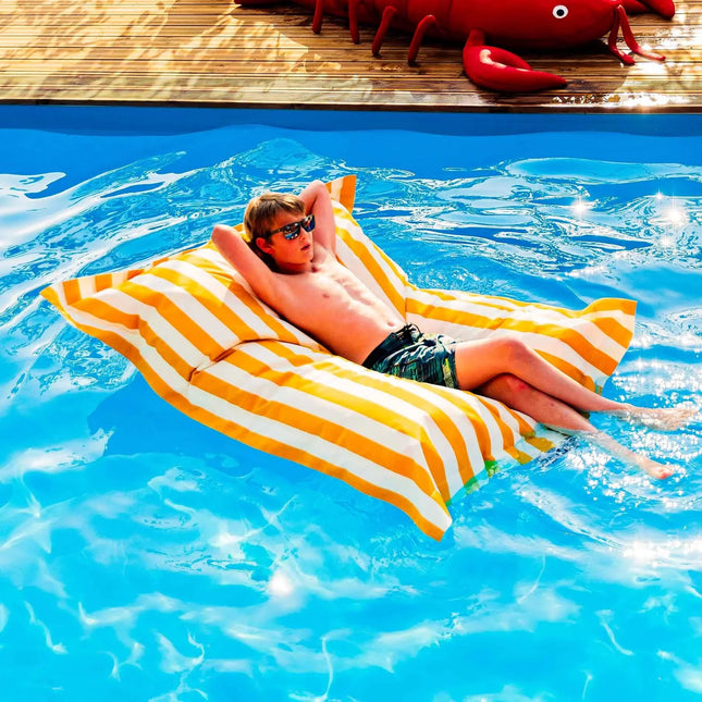 Outdoor Pool Lounger Sofa Double Adults Stripes Bean Bags Floats with Removed Cover