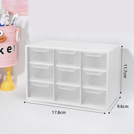 Multifunctional Transparent Six Grid Drawer Storage Box Multi-layer Desktop Storage Box Large Capacity Dustproof Organizing Box