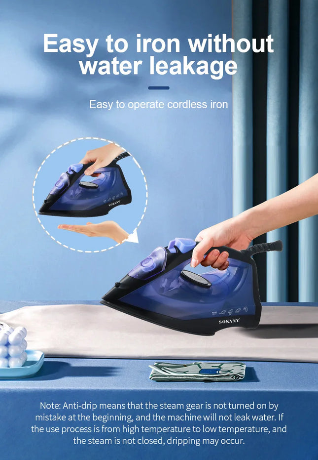 2 in 1Portable hand high voltage electric clothes standing steam iron ABS plastic
