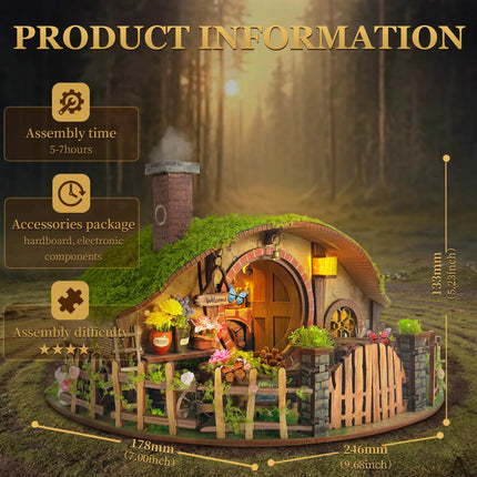 DIY Wooden Magic Ring Casa Doll Houses Miniature Model Kits Handmade Dollhouse