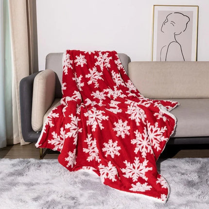 Winter Warm Fleece Lamb Wool Blanket for Bed Sofa Vintage Scottish Grid Throw Blanket