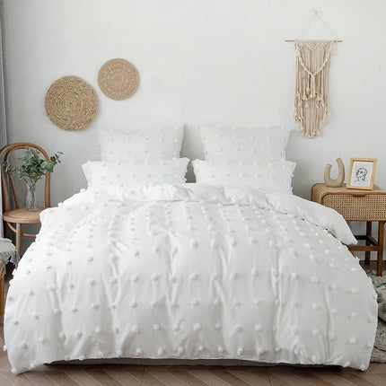 High Quality Crafts with Furball Double Bed Duvet Cover Set 220x240 Tufted King Size Pillow Case