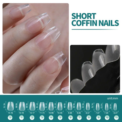 NAILPOP 120pcs Fake Nails Full Cover Press on Nails Coffin Soft Gel American
