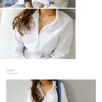 Cotton Blouse White Shirt Fashion Women Blusas Mujer De Moda OL Style Tops Casual Ladies Long Sleeve Shirts and Blouses 3496