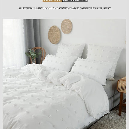 High Quality Crafts with Furball Double Bed Duvet Cover Set 220x240 Tufted King Size Pillow Case