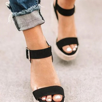 2024 Summer Sandals Women Wedges Platform Ladies Hemp Shoes Ladies Candy Color Casual Girls Slip on Strap Cross Girls Plus Size