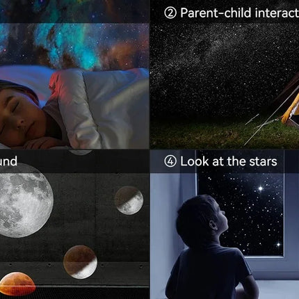 LED Night Light Galaxy Projector Starry Sky Projector 360° Rotate Planetarium Night Lamp For Room Decorative Children Kids Gift