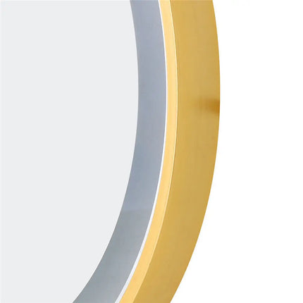 600mm Round LED Mirror Illuminated Lighted Wall Hanging Bathroom Mirror, Anti-fog, Golden/ Black Frame for Bathroom Entryway