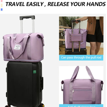 Carry On Travel Duffle Bag Nylon Waterproof Sports Gym Tote Bags for Women Large Capacity Storage Luggage Handbag