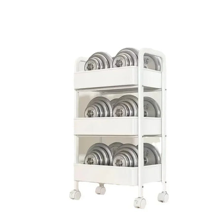 Multi-level Stroller Storage Rack for Kitchen Bedroom Bathroom Mobile Toilet Floor-to-ceiling Organizer with Snacks Holder