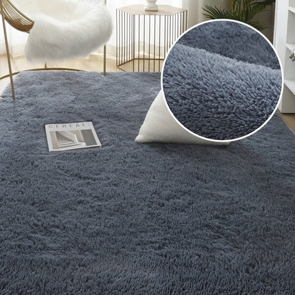 Gray Carpet for Living Room Plush Rug Bed Room Floor Fluffy Mats Anti-slip Home Decor Rugs Soft