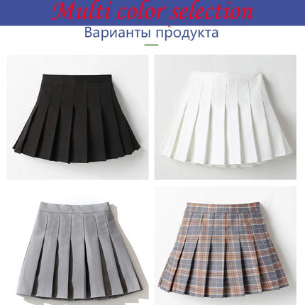 Girls High Waist Solid Pleated Mini Skirt for 4-12Y Girl Summer Korean Preppy Style Fashion Dance Skirts Student A-line Skirts