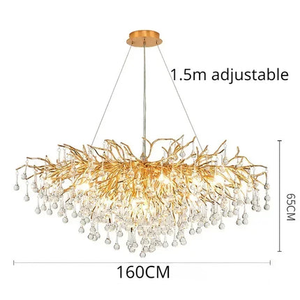 Gold ceiling light chandelier modern hotel bedroom dining room living room home interior glossy Led luxury chandelier