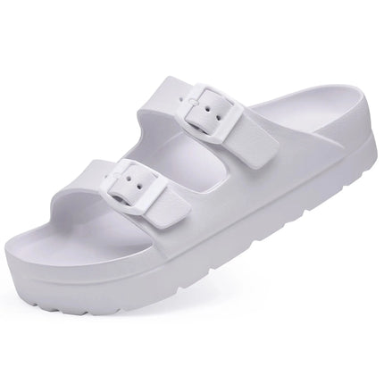 Evshine 2024 Summer Flat Sandals Fashion Women Platform Sandals Outdoor Soft Beach Slippers Non-slip Lightweight Cloud Slippers