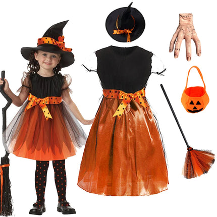 Girls Princess Pageant Dress Children Vampire Performance Elegant Clothes