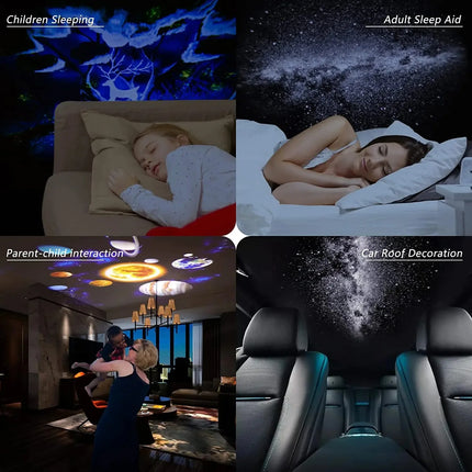 LED Night Light Galaxy Projector Starry Sky Projector 360° Rotate Planetarium Night Lamp For Room Decorative Children Kids Gift