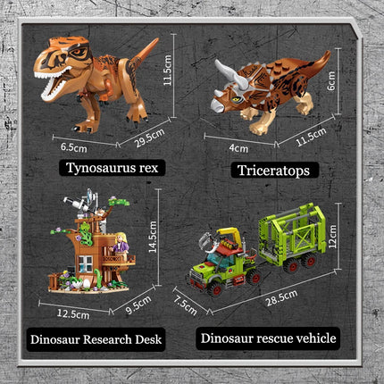 World Building Blocks Sets Dinosaur Exploration Triceratops Rescue operation Scene Models Bricks DIY Toy Kids Gift