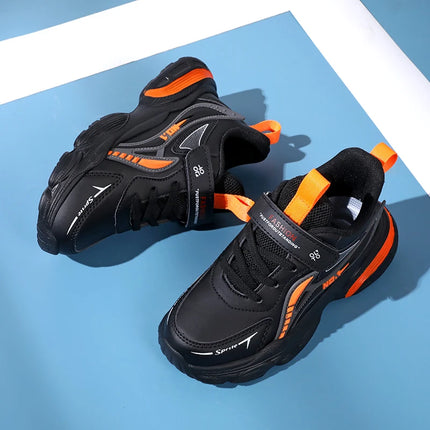 Autumn Childrens Boys Sneakers New Pu Leather Fashion Soft Kids Causal Shoes