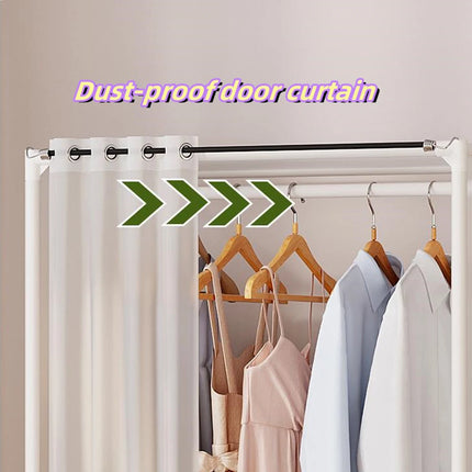 6 Layers Dustproof Simple Wardrobe Double Row High Capacity Partition Bookshelf Bedroom Cabinet Portable DIY Clothes Organizer