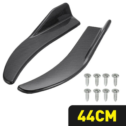 1 Pair Universal Black/Car Carbon Fiber Screen Car Bumper Spoiler Front Lip Anti-Collision For BMW Mercedes-Benz Toyota Audi