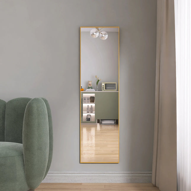Floor Mirror with Metal Frame 140x40cm,Full Length Mirror,2 in 1 Standing Mirror and Wall Mirror ,for Living Room,Bedroom